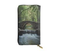 WZYWHJ Fashionable Women's Leather Long Clutch Wallet with Multiple Compartments and Zipper Design Bridge Over The River Pattern