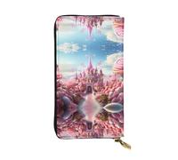 Wzywhj Fashionable Women's Leather Long Clutch Wallet with Multiple Compartments and Zipper Design Candy and Magic Picture
