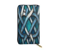 WZYWHJ Fashionable Women's Leather Long Clutch Wallet with Multiple Compartments and Zipper Design Colorful Celtic Knot Pattern