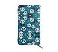 Wzywhj Fashionable Women's Leather Long Clutch Wallet with Multiple Compartments and Zipper Design Cute Little Panda Pattern
