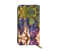Wzywhj Fashionable Women's Leather Long Clutch Wallet with Multiple Compartments and Zipper Design Desert Grapes Picture