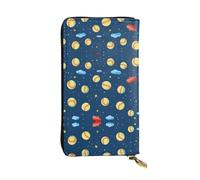 Wzywhj Fashionable Women's Leather Long Clutch Wallet with Multiple Compartments and Zipper Design Fastball Ball Pitcher Prints