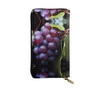 Wzywhj Fashionable Women's Leather Long Clutch Wallet with Multiple Compartments and Zipper Design Fresh Grapes Picture