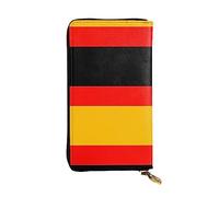 Wzywhj Fashionable Women's Leather Long Clutch Wallet with Multiple Compartments and Zipper Design Germany Flag Picture