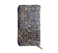 Wzywhj Fashionable Women's Leather Long Clutch Wallet with Multiple Compartments and Zipper Design Glitter Sequin Spot Prints