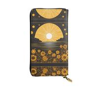 Wzywhj Fashionable Women's Leather Long Clutch Wallet with Multiple Compartments and Zipper Design Goodlooking Hello Sunshine Prints