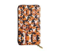 Wzywhj Fashionable Women's Leather Long Clutch Wallet with Multiple Compartments and Zipper Design Lots of Cartoon Little Foxes Pattern