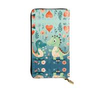 Wzywhj Fashionable Women's Leather Long Clutch Wallet with Multiple Compartments and Zipper Design Lovely Little Dinosaur Baby Picture