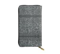 Wzywhj Fashionable Women's Leather Long Clutch Wallet with Multiple Compartments and Zipper Design Math Geometry Geek Calculus Pattern