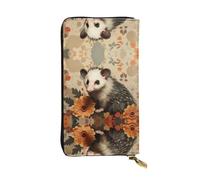 Wzywhj Fashionable Women's Leather Long Clutch Wallet with Multiple Compartments and Zipper Design Opossum Pattern Picture