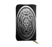 WZYWHJ Fashionable Women's Leather Long Clutch Wallet with Multiple Compartments and Zipper Design Quantum Ring Pattern