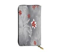 WZYWHJ Fashionable Women's Leather Long Clutch Wallet with Multiple Compartments and Zipper Design Scandinavian Frost Pattern