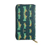 Wzywhj Fashionable Women's Leather Long Clutch Wallet with Multiple Compartments and Zipper Design Statue of Liberty in NYC Prints