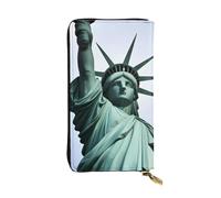 Wzywhj Fashionable Women's Leather Long Clutch Wallet with Multiple Compartments and Zipper Design Statue of Liberty in NYC Picture