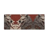 WZYWHJ Fierce giant wolf printing Extra large rubber keyboard pad, thickened anti slip Office desk cushion