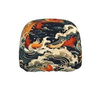 WZYWHJ Fish leap Dragon gate Picture Seat Head Pillowcase Car Truck General Motors Parts Protective Cover one Pack