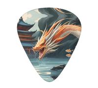 Wzywhj Fish Leap Dragon Gate Printed Guitar Picks 12 Piece, Easy Grip Uke Picks Hold In One'S Hands, Ukulele, Acoustic Or Electric Electric Guitar