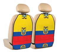 WZYWHJ Flag of Ecuador Printed Car seat Anti Kick Storage pad 2 Pieces, Multi-Functional Storage Bag seat Protector After Installation