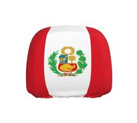 WZYWHJ Flag of Peru Printed Seat Head Pillowcase Car Truck General Motors Parts Protective Cover one Pack