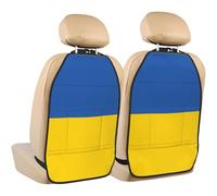 WZYWHJ Flag of Ukraine Printed Car seat Anti Kick Storage pad 2 Pieces, Multi-Functional Storage Bag seat Protector After Installation