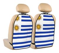 WZYWHJ Flag of Uruguay Printing Car seat Anti Kick Storage pad 2 Pieces, Multi-Functional Storage Bag seat Protector After Installation