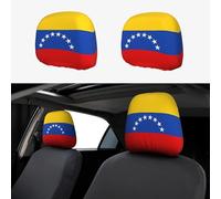 WZYWHJ Flag of Venezuela Printed Car Pillowcase 2 Pieces, seat Cover Accessories, Protective Cover Universal