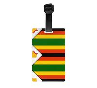 WZYWHJ Flag of Zimbabwe Prints Luggage Bag Tags, Men's and Women's Travel Privacy Protection Labels