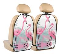 WZYWHJ Flamingo Printed Car seat Anti Kick Storage pad 2 Pieces, Multi-Functional Storage Bag seat Protector After Installation
