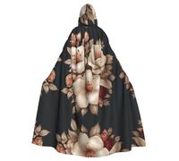 WZYWHJ Fleur de Luxe Prints aldult Quality Cosplay Poncho Hooded Cloak for men and women Halloween