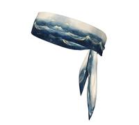 WZYWHJ Fluid Watercolor Ocean Pattern Headbands,Sports Head Tie,Headband for Men and Women,Hair Band for Running Workout Football
