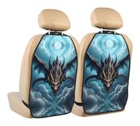 WZYWHJ Flying Dragon Printed Car seat Anti Kick Storage pad 2 Pieces, Multi-Functional Storage Bag seat Protector After Installation