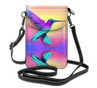 WZYWHJ Flying Hummingbird Picture Leather Crossbody Flap Phone Bag - Versatile Gift for Women Walking, Camping, Shopping, and Travel