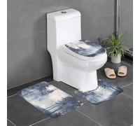 WZYWHJ Forest in The Fog Pattern Bathroom mat Sets of 4 Bathroom Floor Mats,Non-Slip, Durable,Does Easy to Clean Suitable for Bathroom and Toilet