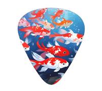 Wzywhj Fortune Koi Pattern Guitar Pick Easy Grip Uke Picks For Your Bass, Ukulele, Acoustic And Electric Guitar,12 Piece