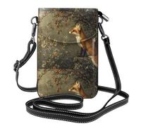 WZYWHJ Fox Hunting Pattern Leather Crossbody Flap Phone Bag - Versatile Gift for Women Walking, Camping, Shopping, and Travel