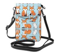 WZYWHJ Fox in Different Poses Printed Leather Crossbody Flap Phone Bag - Versatile Gift for Women Walking, Camping, Shopping, and Travel