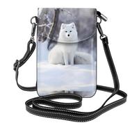 WZYWHJ Fox in the snow Printed Leather Crossbody Flap Phone Bag - Versatile Gift for Women Walking, Camping, Shopping, and Travel