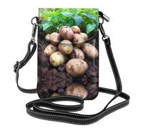 WZYWHJ Fresh potatoes Prints Women's leather phone bag crossbody package with adjustable shoulder strap