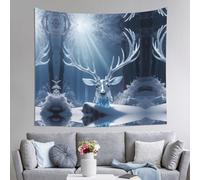 WZYWHJ Frost Crystal Antlers Prints Indoor Decor Tapestry 60x51 in : Soft, Quality and lightweight Suitable for wall hanging tapestries