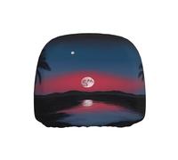 WZYWHJ Full Moon in Night Printed Seat Head Pillowcase Car Truck General Motors Parts Protective Cover one Pack