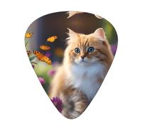 Wzywhj Funny Cats And Flowers Pattern Guitar Pick Easy Grip Uke Picks For Your Bass, Ukulele, Acoustic And Electric Guitarï¼Œ12 Piece