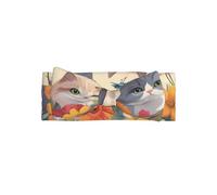 WZYWHJ Funny Cats Birds and Flowers Pattern baby bow headbands and elastic soft hair accessories for newborns and girls