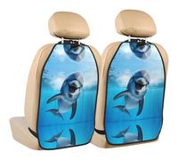 WZYWHJ Funny Dolphin Looking at You Printed Car seat Anti Kick Storage pad 2 Pieces, Multi-Functional Storage Bag seat Protector After Installation