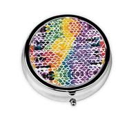 WZYWHJ Gay Pride Rainbow Pattern Prints Circular medicine box storage, portable travel with compartments, mini pill dispenser
