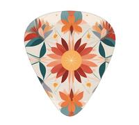 Wzywhj Geometric Collage Flowers Pattern Guitar Pick Easy Grip Uke Picks For Your Bass, Ukulele, Acoustic And Electric Guitar，12 Piece