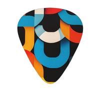 Wzywhj Geometric Patterns Pattern Guitar Pick Easy Grip Uke Picks For Your Bass, Ukulele, Acoustic And Electric Guitar,12 Piece