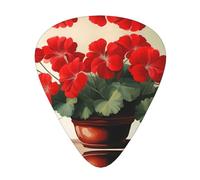 Wzywhj Geranium Potted Plant Pattern Guitar Pick Easy Grip Uke Picks For Your Bass, Ukulele, Acoustic And Electric Guitarï¼Œ12 Piece