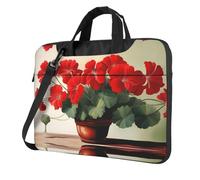 WZYWHJ Geranium potted plant Pattern Ultra-thin portable single-shoulder laptop bag 15.6 inch computer accessories soft shockproof for laptops