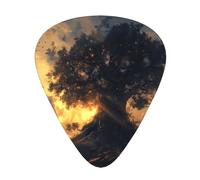 Wzywhj Giant Tree At Dusk Pattern Guitar Pick Easy Grip Uke Picks For Your Bass, Ukulele, Acoustic And Electric Guitar，12 Piece