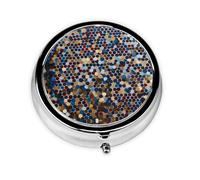 WZYWHJ Glitter Sequin Spot Printing Circular Medicine Box Storage, Portable Travel with compartments, mini Pill Dispenser